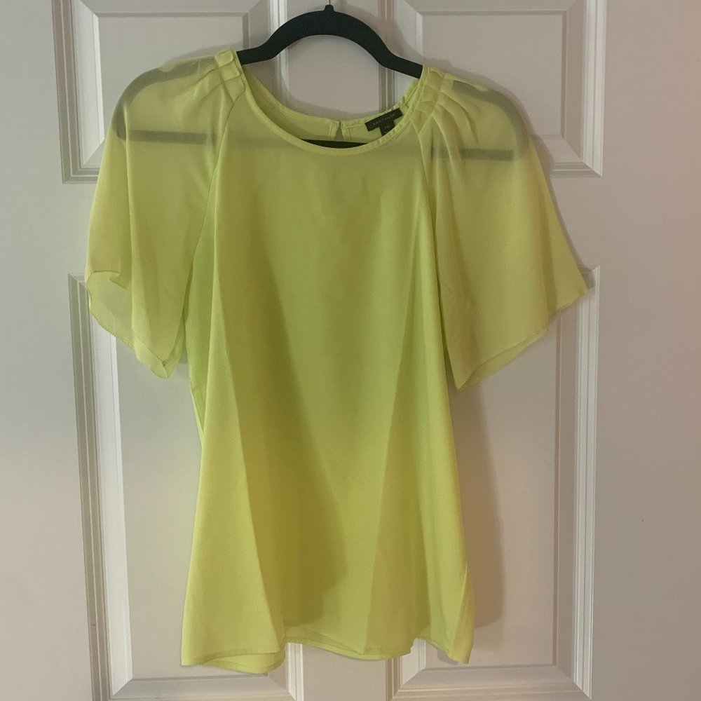 Pleated Sleeve Tee - Fresh Citron